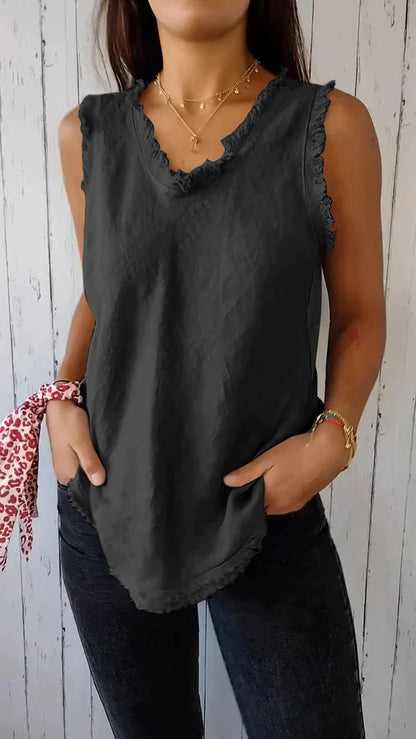 Aisling - Soft Sleeveless Vest with a V-Neck for Women