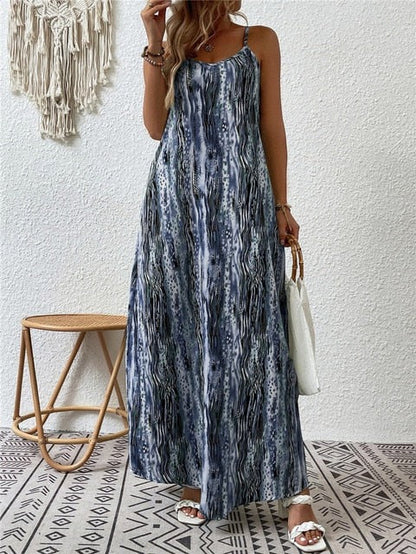 Women's Chic Printed Sleeveless Maxi Dress  | Ideal for Summer