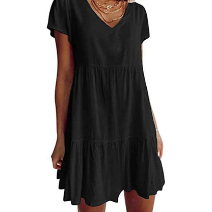 Women's Relaxed Fit V-neck Mini Summer Dress | Ideal for Summer