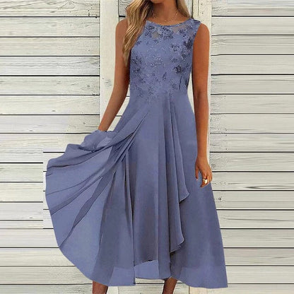 Women's Elegant Lace Chiffon Formal Dress | Ideal for Summer