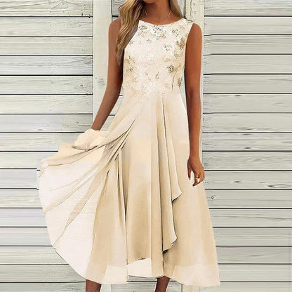 Women's Elegant Lace Chiffon Formal Dress | Ideal for Summer