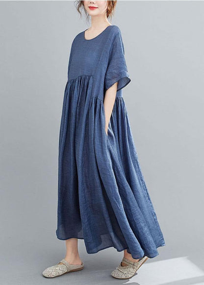 Women's Oversized Round Neck Linnen Dress | Ideal for Summer